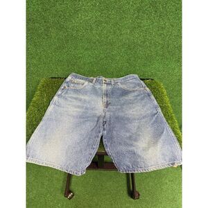 90s Denim Jean Shorts Sz 34 Blue Unisex Distressed